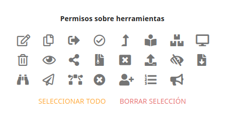 Permisos sobre herramientas.