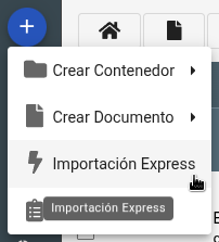 Botón de importación express