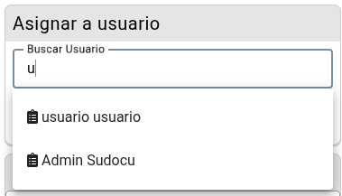 Seleccionar usuario asignado a la tarea